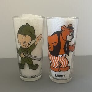 1970’s Pepsi Collector’s Series Glasses Elmer Fudd and Barney #21